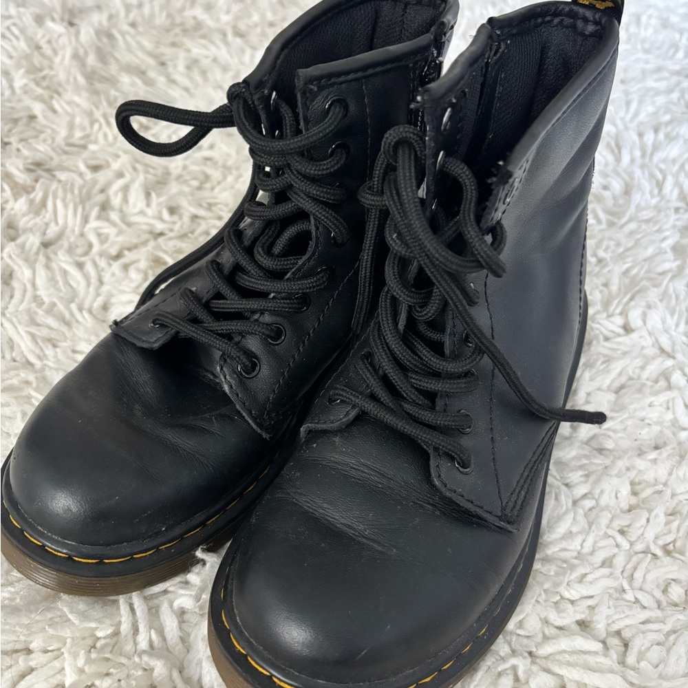Black Leather Lace-Up Boots